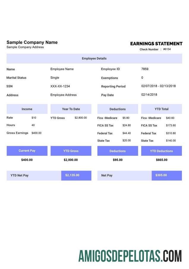 Imprimível Modelo de declaração de GANHOS em formato Word e PDF, versão 2